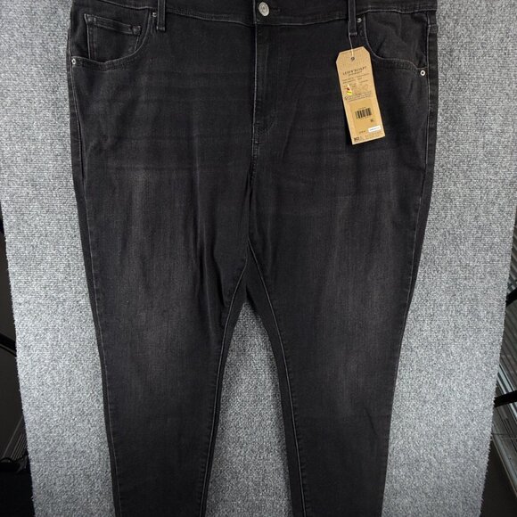 NWT Levi's Women 721 High-rise Skinny Jeans Plus 22W Black Stretch ACTL 44X30 - Picture 1 of 15